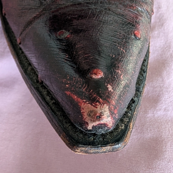 Jurassic Boots Co. Black and Red Leather Cowboy Boots - Picture 8 of 12